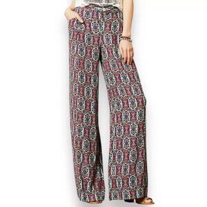 Elevenses South Shore Palazzo Pants Women 2 Blue Boho Hippie Retro Groovy Resort